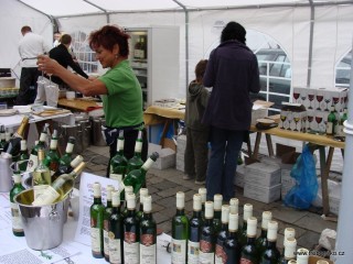 Gastropartneři slavností: Radka Vondrušková a Znovín Znojmo, v pozadí Šupina & Šupinka.