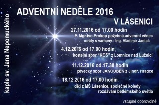 Adventní neděle 2016 v Lásenici