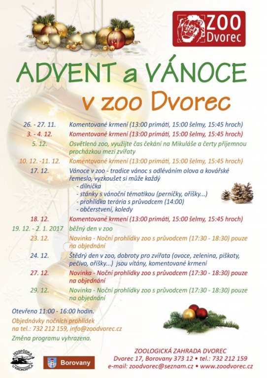 ZOO Dvorec - vánoce 2016