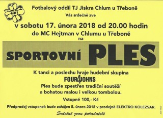 Sportovní ples 2018 v Chlumu u Třeboně