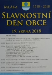 Slavnostní den obce Mláka - program