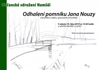 Pomník Jana Nouzy  v Lužnici - slavnostní odhalení