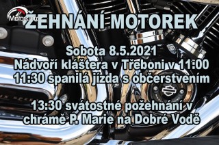 Žehnání motorek v Třeboni 2021