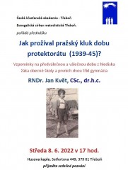 Jak prožíval pražský kluk dobu protektorátu? přednáška