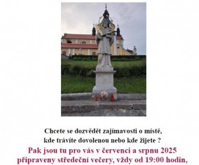 Středeční večery - prohlídka v Chlumu u Třeboně