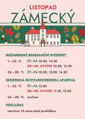 Zámek Třeboň - otevírací doba a pozvánky