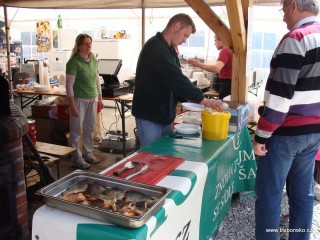 Rybí speciality od kuchařů z restaurace a vinárny Pěšárna v Třeboni na Louce Pod Světem.