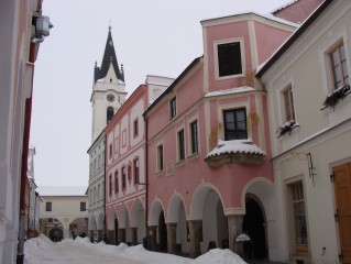Březanova ulice v historickém centru Třeboně