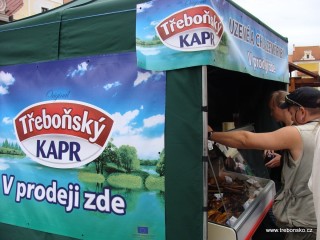 K rybářskýcm slavnostem v Třeboni neodmyslitelně patří Třeboňský kapr na talíři; a také na udici (soutěžíte-li v rybaření na Rožmberku)